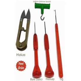 Resim Boili Tığ Delici Matkap Düğüm Çektirme Makas Takımı (5 Li Set) 