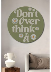 Resim Retro Papatya Tasarımlı Ahşap Tablo Yuvarlak Duvar Tablosu 1-32090 - 20 X 20 