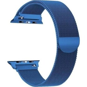Resim Apple Uyumlu Watch Kordon 38 MM Paslanmaz Çelik Manyetik Kapatmalı Kayış 
