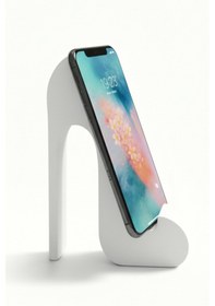 Resim Beyaz Topuklu Ayakkabı Masa Üstü Cep Telefonu Tablet Tutucu Tutacağı Standı Us-t002 Beyaz 