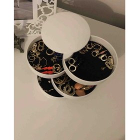 Resim Fırsatkolik 4 Katlı Dönebilen Silindir Takı ve Makyaj Organizer Kutusu 