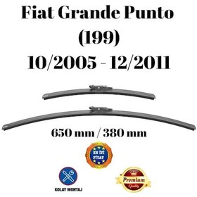 Resim Fiat Linea 323 2007 2008 2009 2010 2011 2012 Uyumlu Ön Cam Muz Tipi Silecek Süpürgesi Seti 650/380mm Silbak 