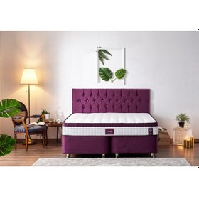 Resim Nironyatak Niron Violet Yatak Seti 200X200 Cm Çift Kişilik Yatak Baza Başlık 