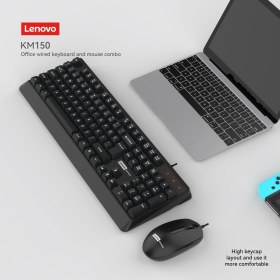 Resim Lenovo KM150 Kablolu Klavye Mouse Set Q Türkçe Siyah 870042256 