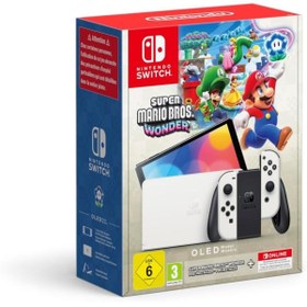 Resim Nintendo Switch OLED Oyun Konsolu + Super Mario Bros. Wonder + 12 Ay Switch Online Paket 