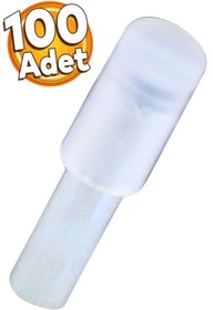 Resim Badem10 Raf Pimi Plastik Başlı Cam Tutucu Çivisi Mobilya Dolap Pimi Şeffaf (100 Adet) 
