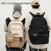 Resim GAO LAI FASHION Trendy Naylon Sırt Çantası Öğrenciler İçin - Günlük Kontrast Renk Tasarımı, Ayarlanabilir Askılar, Fermuar Kapatma ve Peluş Oyuncak Süsü - Ortaokul, Lise ve Üniversite İçin İdeal, Günlük Sırt Çantaları|Kontrast Renkli Sırt Çantaları|Fermuarlı Bölmeler, Okul Sırt Çantası 