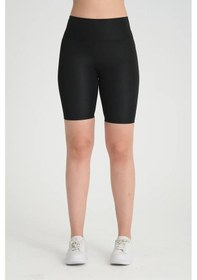 Resim Vogsign Kadın Dalgıç Kumaş Toparlayıcı Yüksek Bel Şort Tayt 222 Siyah 