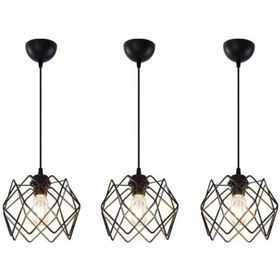 Resim Trend Kitchen 3 Adet Silvano Camsız Avize One Salon,mutfak Sarkıt Avize Siyah 