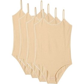 Resim Royaleks 4 Adet İp Askılı Kadın Çıtçıtlı Body Ten Çok Renkli 
