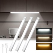 Resim NBBUFF 50cm-10cm USB-Tip-C Şarj Edilebilir LED Manyetik Hareket Sensörlü Gece Lambası - 3 Renk Sıcaklıkları, Adım Adım Karartma, Alacakaranlık'tan Şafağa Fotokel, Taşınabilir ve Kablosuz, Dolap, Gardırop, Ofis ve Okuma Işıkları için Yapışkanlı 