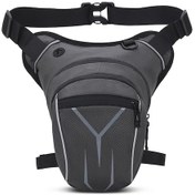 Resim Youmex Motosiklet Bacak Çantası Erkek, Su Geçirmez, Reflektif Elemanlı, 3 Fermuarlı Cep, Dinleme Portu, Ayarlanabilir Kemerler - Koyu Gri Koyu Gri 