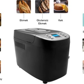 Resim Karaca Ekmek Pişirme Reçel Yoğurt Yapma Makinesi 3 Farklı Pişirme Seviyesi 15 Otomatik Programlı Inox Gövdeli 1500 gr Kapasite 45 Tarifli Kitapçıklı 