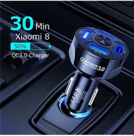 Resim Gtwın 4 Portlu Araç Şarj Cihazı 7a 48w Usb Hızlı Şarj 3.0 Evrensel Cep Telefonu Hızlı Şarj İphone Uyumlu 12 Pro Xiaomi Araç Adaptörü 