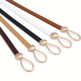 Resim Yeni Kadınlar İçin Minimalist ve Çok Yönlü İnce Kemerli Kot Pantolon 