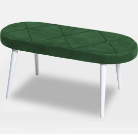 Resim MyMassa Bench Jerika Kumaş Beyaz Ayak 