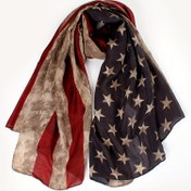 Resim Vintage Amerikan Bayrağı Baskılı Şal - Hafif, Nefes Alabilen Polyester Şal, Yıldızlar ve Çizgiler Tasarımı ile, Günlük Giyim, Seyahat ve Sıcaklık için Mükemmel, Kadınlar için Şallar 