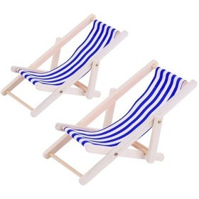 Resim 2 Adet 1:12 Plaj Şezlong Simülasyon Modeli Açık Plaj Sahne Çekim Sahne Katlanabilir 