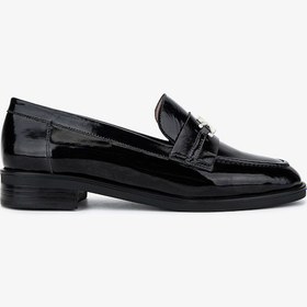 Resim Valmenti Kadın Hakiki Deri Siyah Loafer Ayakkabı 33 15035 Bn Ayk Sk25-26 Sıyah Kırısık Rugan Siyah 