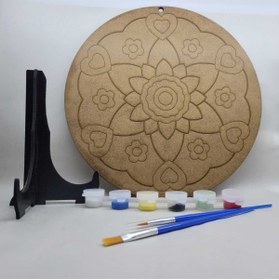 Resim DESTİNA Destina Ahşap 24cmx24cm Çiçek Mandala Boyama Seti 