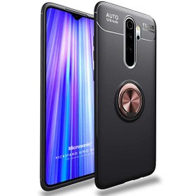 Resim Microsonic Xiaomi Redmi Note 8 Pro Kılıf Kickstand Ring Holder Siyah Rose 