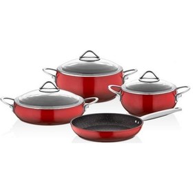 Resim Falez Mercan Granit 7 Parça Güveç Tencere Seti 