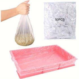 Resim 50 Adet Tek Kullanımlık Hayvan Kafesi Altlığı | Küçük Evcil Hayvan Tepsisi Filmi, Tavşan Tuvalet Torbası, Ginepig Kafes Plastik Folyo, Hamster ve Kirpiler İçin 