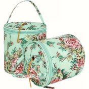 Resim 1 Adet Taşınabilir Örgü İpliği Saklama Çantası - Delikli Kapak ve Fermuar Benzeri Açılışlı, Dokuma Kumaş ile Tığ Organizatörü, İplik Sepeti (Örme/El Sanatları, Şık DIY Erişim Kolu) – El Yapımı Çanta 