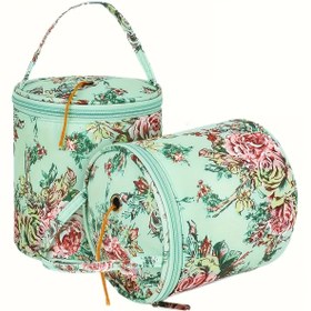 Resim 1 Adet Taşınabilir Örgü İpliği Saklama Çantası - Delikli Kapak ve Fermuar Benzeri Açılışlı, Dokuma Kumaş ile Tığ Organizatörü, İplik Sepeti (Örme/El Sanatları, Şık DIY Erişim Kolu) – El Yapımı Çanta 