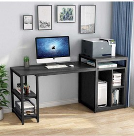 Resim Zizuva Zizuva Siyah Ev Ofis Raflı Bilgisayar Çalışma Masası 