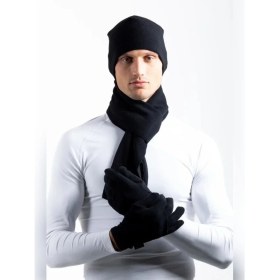 Resim Unisex Rüzgar Geçirmez Siyah Polar Kışlık Eldiven 