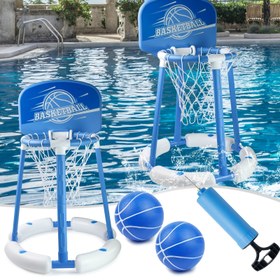 Resim MQUDUO 360° Havuz Basketbol Oyuncak Seti, Mavi, PE (Polietilen), Çocuklar için, Noel/Dünya Dayanışma Günü/Şükran Günü/Paskalya/Yılbaşı Hediyesi 