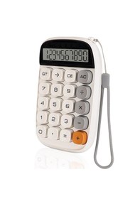 Resim Mekanik Klavye Görünümlü Lcd Ekran Hesap Makinesi-fc637b Beyaz 