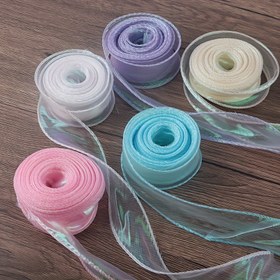 Resim 1 adet 9.14 metre Renkli Balık Kuyruğu İplik Çiçek Hediye Kurdelesi DIY Yay Süsleme Perde Renkli Kurdele Rulosu 