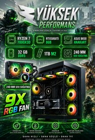 Resim Dmc N335 Windows 11 Ryzen 7 7800X3D,32GB RAM,1TB M2,8GB RTX5060ti,Oyuncu Masaüstü Bilgisayar 