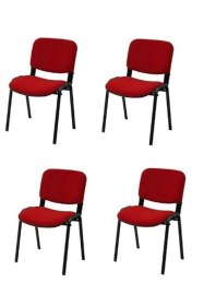 Resim Clk Home Ofis Büro Bekleme Kırmızı Misafir Form Koltuğu Sandalyesi 4lü Kırmızı 