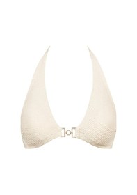 Resim Aubade Shimmering Waters Kalıplı Push - Up Bikini Üstü, Altın Detaylı Lurex Jakarlı Sütyen Bej 