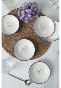 Resim Keramika Floral Waves Halka Sosluk / Çerezlik 13 Cm 6 Adet 22670 