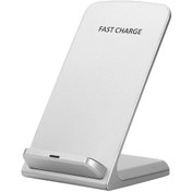 Resim 10w Qı Hızlı Kablosuz Şarj Cihazı Güç Cep Telefonu Braketi Telefon Tutucu Standı Beyaz 