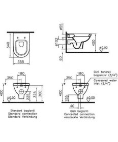 Resim Vitra Form 300 Kanalsız Rim-Ex 5247B003-0850 Asma Klozet, Beyaz 
