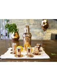 Resim Bakır Shot Bardağı Meksika Bakır Renk 2'li 