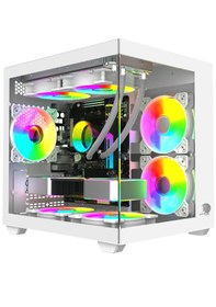 Resim Gameline Hıper V2 3x Rgb Fanlı Usb 3.0 Gaming Bilgisayar Kasası Beyaz 