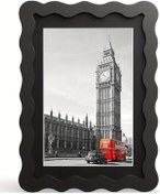 Resim Sunshine022 Siyah 5x7 İnç Dalga Desenli Duvar Ve Masaüstü Fotoğraf Çerçevesi Modern Dekor 