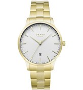 Resim Obaku Denmark V247xdgısg Quartz Çelik Altın Rengi Beyaz Kadran Safir Cam 42 Mm Erkek Kol Saati Altın 