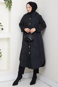 Resim Dilra Kapüşonlu Kaşe Kap 1632 - Antrasit Antrasit 