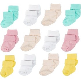 Resim Novibaby 12'li Bambu Yenidoğan Bebek Çorap I Fresh I Kız Erkek Bebek Çorabı Çok Renkli 