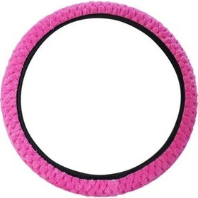 Resim Gül Kırmızı Evrensel Peluş Araba Oto Direksiyon Gidon Koruyucu Güvenlik Dekor Kapakları 