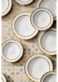 Resim Crate & Barrel Jake Arnold Abbott Beyaz & Bambu Melamin Servis Kasesi 