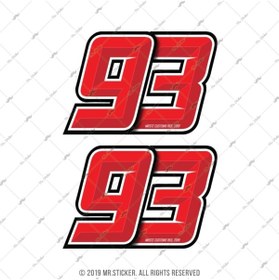 Resim Bay Etiket Rfhlm154 Reflektif Kirmizi 93 Numara Etiketi 2 Li Set 