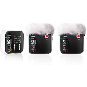 Resim Lensgo 348C Beyaz 1V2 Kablosuz İkili Mikrofon Seti 